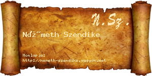 Németh Szendike névjegykártya